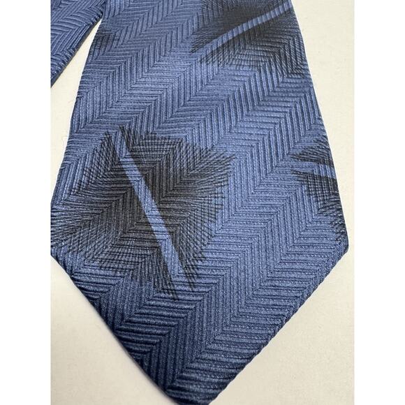 VINTAGE GIORGIO ARMANI NECKTIE 100% SILK Made ITALY Blue/Black - Picture 2 of 6